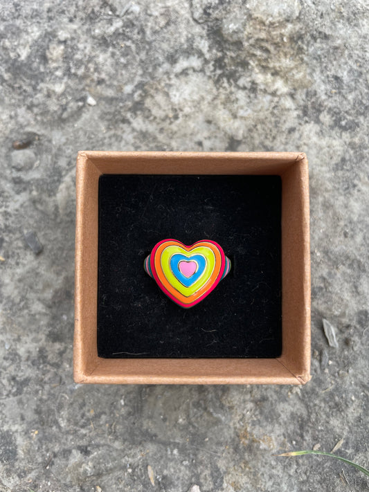 Rainbow Heart Ring