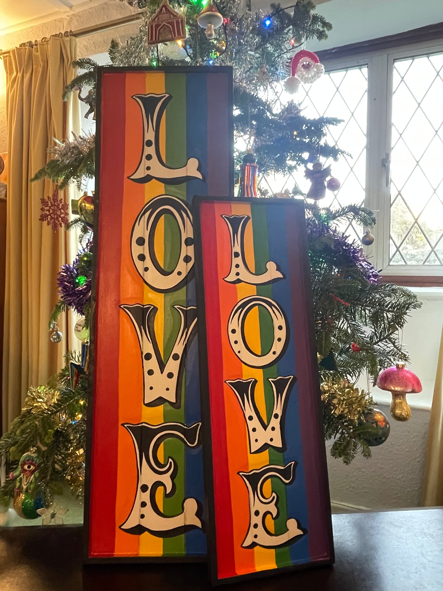 Rainbow Love Replica Circus Sign