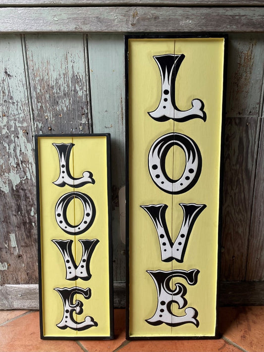 Cottage Cream Love Replica Circus Sign