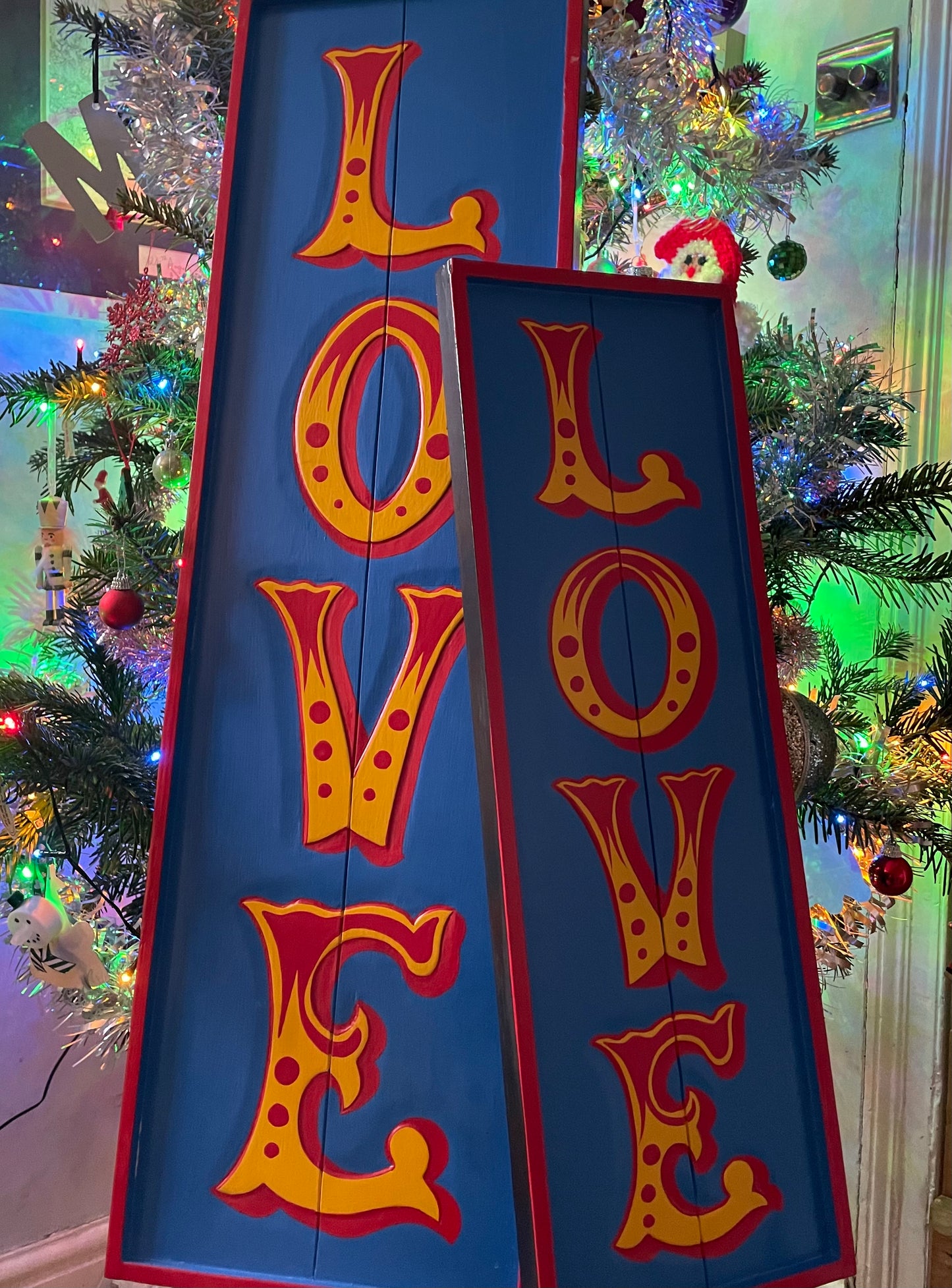 Retro Blue Love Replica Circus Sign