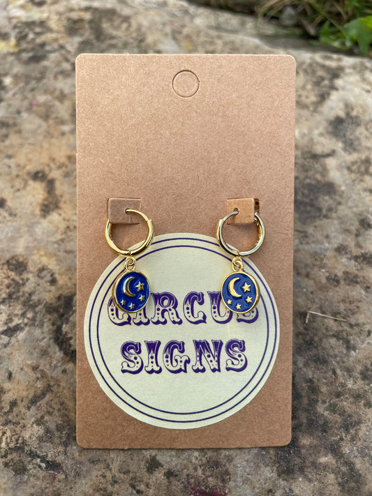 Magical Moon & Star Huggie Earrings