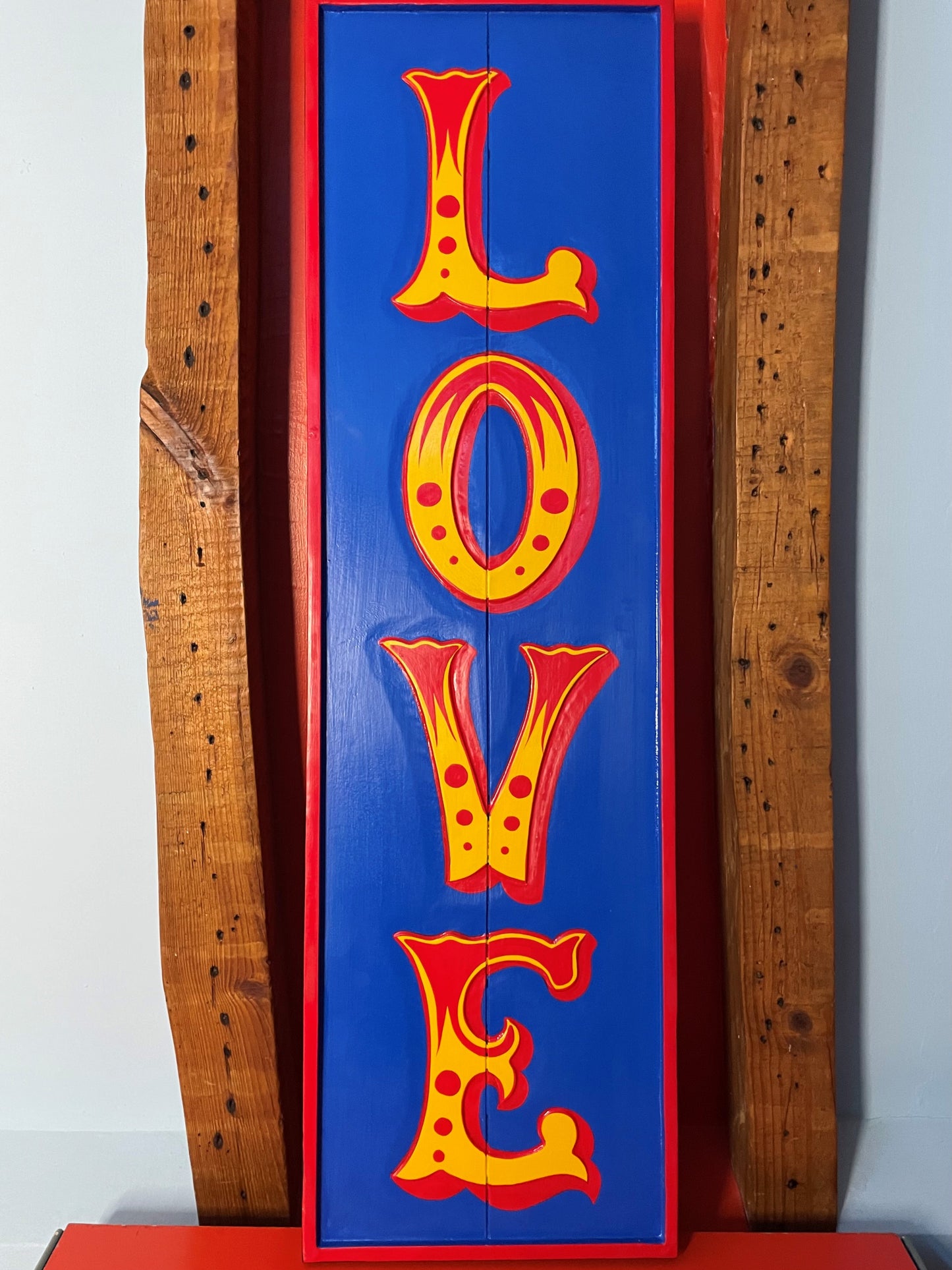 Retro Blue Love Replica Circus Sign