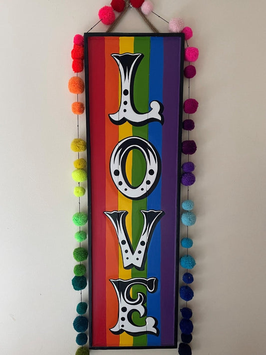 Rainbow Love Replica Circus Sign